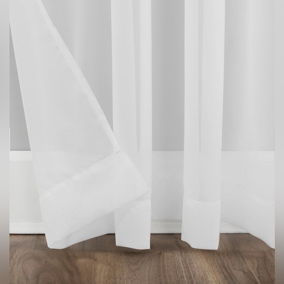 No. 918 Emily Voile Sheer Grommet panel. Set of 2. 59x108 white - Picture 3 of 7